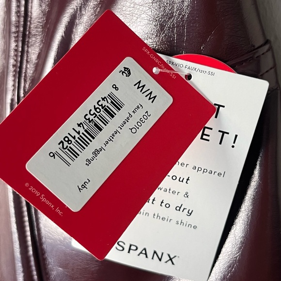 NWT Spanx patent leather high rise pants ruby red Medium - Picture 12 of 13